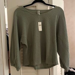 Anthropologie NWT green quilted top
